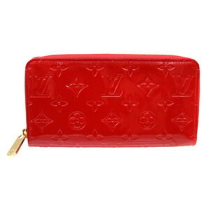 Louis Vuitton Zippy Wallet Monogram Vernis Patent Red Cerise Red